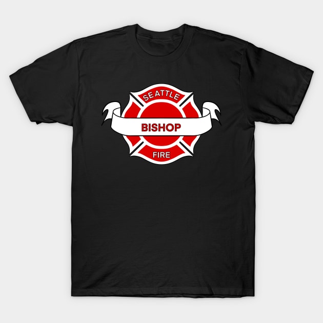 Seattle Fire Department Badge | Station 19 Bishop T-Shirt by icantdrawfaces